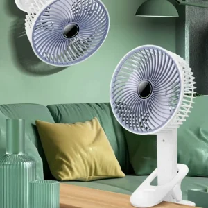 Cute Style USB Rechargeable Bladeless Fan Portable Vertical Wall Hanging New Clamp Design for Car Outdoor Use Made Plastic