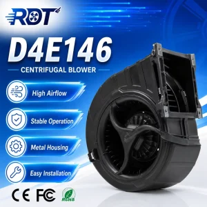D4E146 Centrifugal Fan AC 230V 146mm Double Inlet Forward Curved Blower Automation Equipment Control Cabinet Cooling Replacement