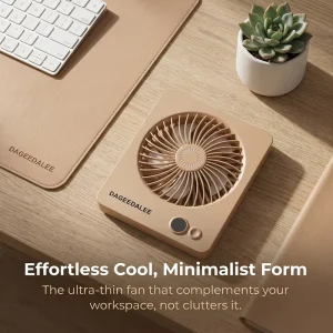 DAGEEDALEE 2000mAh Customized Ultrathin High Capacity Table Fan Large Wind Low Noise Outdoor Desktop Fan with Power Display