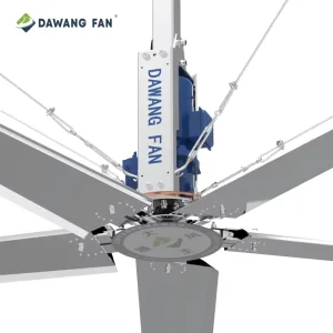 DAWANG FAN 24ft 26ft HVLS Industrial Ceiling Fan 5 Aluminum Blades Low Noise Powerful 452 2462 Sqm Coverage 220V AC 2 Year