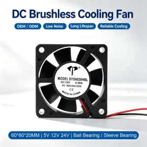 DC 6020 Industrial Axial Fan 5V 12V 24V High Airflow Ventilation Fan for Electronic Equipment Cabinet Heat Dissipation OEM ODM
