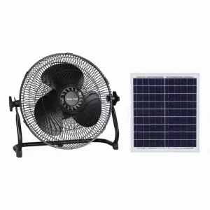 DC AC Solar Rechargeable Fan with 12W Panel 5 Gears 3 Speeds for Home Use Solar Electric Fan with Panel