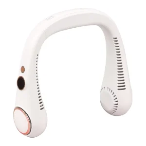 DD8102 Rechargeable Portable Wearable Fan Leaveless Lazy Neck Hanging Fan Digital Display 5 Speeds Outdoor Small Fan