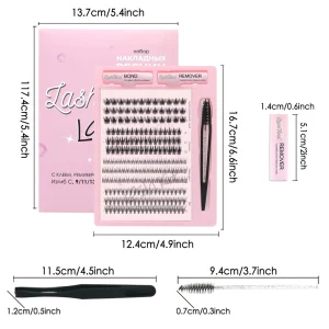 DIY Cluster Eyelashes 8D 10D 12D Volume Fans Wispy Lashes Clumps for Eye Enlarging Natural Eyelash Extension at Home