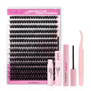 DIY Cluster Lashes Fan Eyelash Extension Kit With Bond and Seal