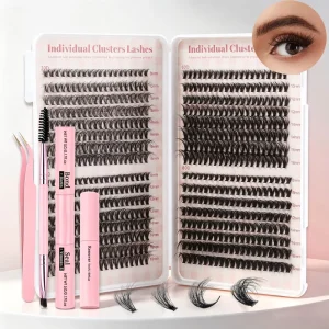 DIY Cluster Lashes Trays Pre Cut Segment Private Label Promade Fans Press on Eyelashes Books Lash Extension Kit