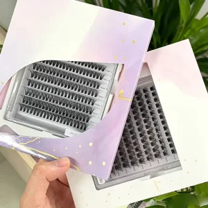 DIY Eyelash Extension Pre Made Fans Spiky Manga Look Large Stock Applicator Tweezers Adhesive Complete Kit Cluster Eyelashes
