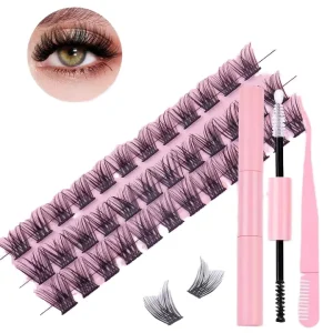 DIY Eyelash Extensions Private Label Mixed Curl Silk Fan Lash Clusters 0.07mm Mink Private Label Mix Curl Silk Eyelash