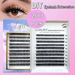 DIY Fox Style Segmented False Eyelashes European & American Style 50P Hot Melt Individual Cluster Lashes
