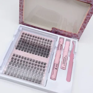 DIY Individual Eyelash Extensions Cluster Lash Bond Seal Segment Lash Pre Cut Fan Eyelash Cluster Kit with Private Label