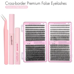 DIY Lash Book 608PCS Heat Bonded Cluster Lashes Kit 40P 60P Wispy Volume Premade Fans Eyelash Extensions