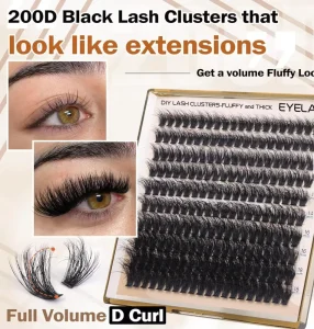 DIY Lash Extension 30P 40P 50P 100P 200P Manga Cluster Lashes 200pcs Clusters Fluffy D Curl 10 18mm Cashmere Fan Eyelashes