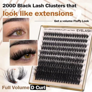 DIY Lash Extension 30P 40P 50P 100P 200P Manga Cluster Lashes 200pcs Clusters Fluffy D Curl 10 18mm Cashmere Fan Eyelashes