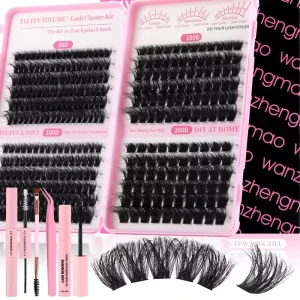 DIY Lash Extension 80P 100P 150P 100P 200P Manga Cluster Lashes Fluffy D Curl 10 18mm Cashmere Fan Eyelashes