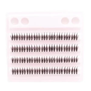 DIY Lash Kit Handmade 8-20mm Individual Cluster Silk Fluffy Fans Knot-Free Eyelash Extension Using Faux Mink DIY