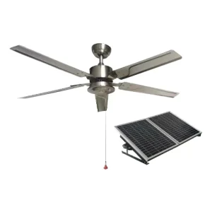 DIY Patio Gazebo 32W Solar Powered DC Motor Foldable Ceiling Fan Low Voltage 12v 24v 52 Inch Bronze Fan Blade Hotel & Household