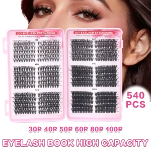 DIY Pre Cut Fluffy Fan Eyelash Extensions 50D 60D 80D 100D Individual Lash Set with Eyelashes Book Ultra light