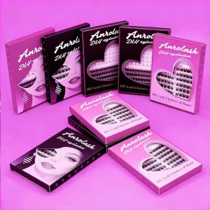 DIY Segment Eyelash Extension Kit Soft Comfortable Fan Lashes with Spiky Cluster Bottom Fluffy Pre Fan Lashes