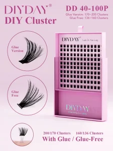 DIYDAY Private Label Handmade Synthetic Eco friendly PBT Durable Mega Volume 10D 20D 12 Rows Self Application Cosplay Lash Fans