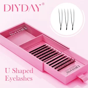 DIYDAY U Shaped Eyelash Extension Fans Natural False Eyelashes for Makeup Tool DIY Daycare Eyelash Extensions