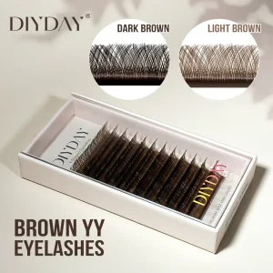 DIYDAY YY 2D 0.07 Black Brown Soft Premade Volume Fans Machine Made for