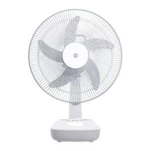 DP Hot Selling Rechargeable 14 Inch Table Desk Fan Oscillating Air Cooling Fan Solar AC DC Pedestal Stand Fan with LED Light