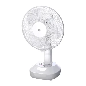 DP Rechargeable Fan 12Inch 2 Speeds Electric Oscillating Air Cooling Fan AC DC with LED Light for Home and Outdoor