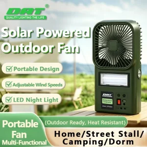 DT-9032 DAT Polycrystalline Silicon Solar Electric Outdoor Table Fan with LED Light for Home Use