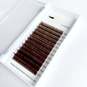 Dark Brown Hand Made Fan Eyelash Extension C D Curl Mix 8 15mm High Quality Colorful Individual Ombre Eyelash Lashes