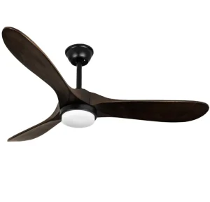 Dark Wood Ceiling Fan with Light 52 Inch Modern Simple American Silent Multi Functional LED Ceiling Fans for Indoor Decoration