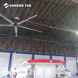 Dawang 1.5kw 110v 440v PMSM Large Industrial Ceiling Fan 24ft HVLS Low Noise Air cooled Core Motor Component Remote Control
