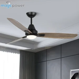 Decorative 52 Inch Ceiling Fan with Remote Control 3 ABS Blades AC Motor Electric 6 Speeds Energy Saving with Light