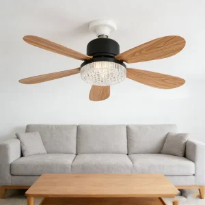 Decorative Ceiling Fan for Reading Room 3000K to 6500K Led Ceiling Fan Light 30W AC100 to 240V 6 Bales Remote Ceiling Fan