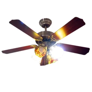 Decorative Dimmable Remote Control 4 Blades Home Hotel Designer LED Ceiling Fan with Light