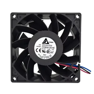 Delta FFB0912EHE F00 12V DC 1.5A Ball Bearing Industrial Electric Plastic Blade Axial Flow Exhaust Fan OEM 92*92*38mm 4800RPM