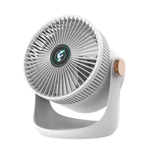 Desktop Charging Fan with Digital Display Long Battery Life Quiet Compact Design Brushless Motor 3 Speed Home Dorm Use