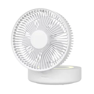 Desktop Fan USB Rechargeable Mini Table Fan 4000mAh Portable Small Fan with Light