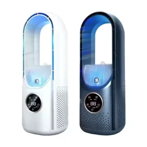 Desktop Quiet Cool Spray Bladeless Tower Pedestal Fan Portable USB Rechargeable Handy Battery Standing Fan With Air Purifier