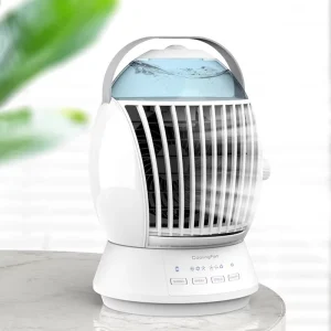 Desktop Smart 24V Small Evaporation Fan Cooling Ice Mini Portable Shaking Head Cooling Fan with Remote Control