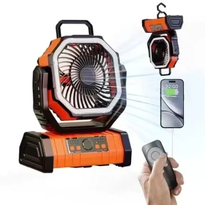 Desktop USB Rechargeable Fan Orange Rechargeable Mini Table Fan Car Office Table Fan