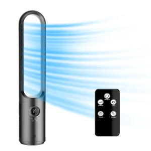 Digital 2 in 1 Smart Electric Bladeless Air Purifier Recirculating Natural Air Cooling Fan Remote for Hotel Household