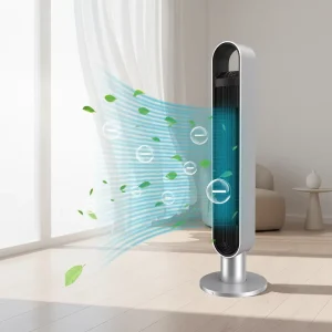 Digital Air Circulating Smart WiFi for Speaker App Controlled Tower Bladeless Fan Copper Motor Low Noise for Household Use