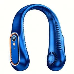 Digital Display Bladeless New Design USB Rechargeable Wearable Neck Fan Personal Air Cooler for Outdoor Sports Travel