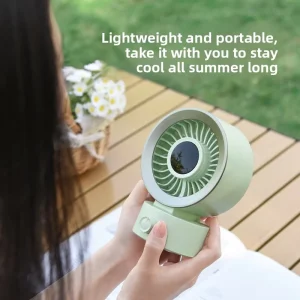 Digital Display USB Rechargeable Powerful Airflow Quick Cooling Portable 100 speed Stepless Speed Control Desktop Fan