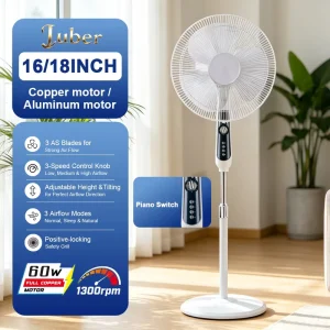 Digital Pedestal Fan 50W High Speed Quiet Electric Fan Plastic Outdoor Household CKD Packing