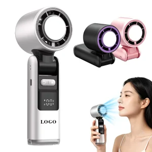 Digital Screen Display Electric Handheld Fan Cold Compress Cooling Pocket Fan 100 Levels High Speed Motor Mini Fan