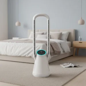Digital Tower Pedestal Bladeless Fans for Hotel & Household Use Plastic Floor Installation Energy Efficient