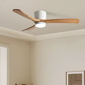 Dimmable Led Ceiling Fan 52 Inch Wooden Ceiling Fan with Light Smart Indoor Modern Ceiling Fan with Remote Control