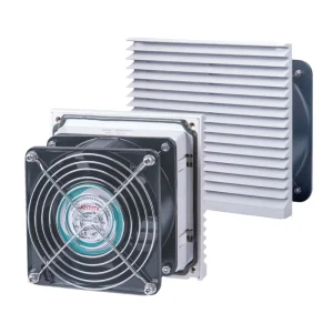 Distribution Box FB9803 Ventilation Filter Set Silent Cooling Axial Flow Fan 220V with Louvered Iron Mesh and Embedded Mounting