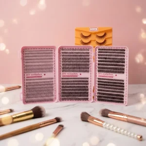 Diy Cluster Lash Book With New Design Fans Volume Cluster Eyelash Extension Fluffy Lash 10D 200D 36 Rows Lash Book